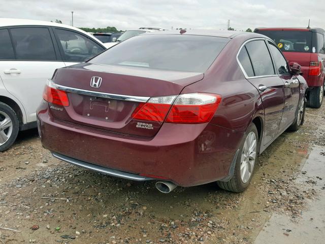 1HGCR2F82FA230039 - 2015 HONDA ACCORD EXL BURGUNDY photo 4