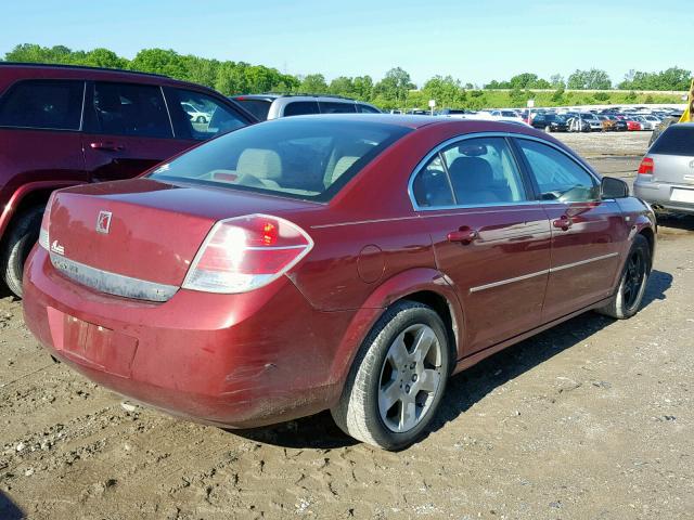 1G8ZS57NX8F209667 - 2008 SATURN AURA XE BURGUNDY photo 4