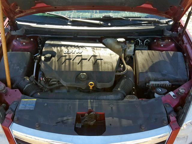 1G8ZS57NX8F209667 - 2008 SATURN AURA XE BURGUNDY photo 7