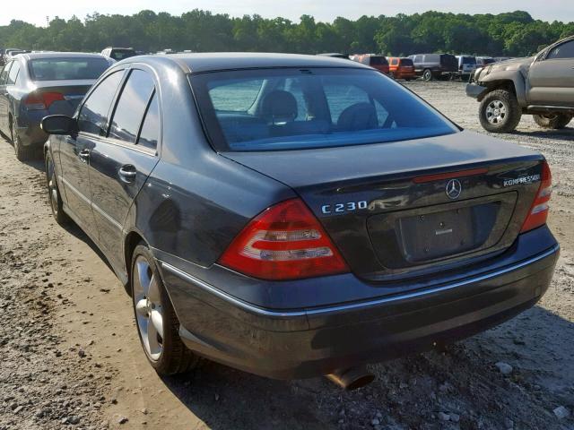 WDBRF40J75F578170 - 2005 MERCEDES-BENZ C 230K SPO BLACK photo 3