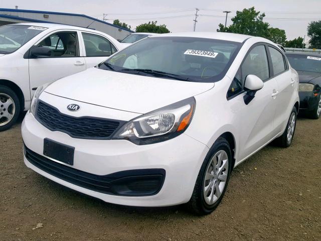 KNADM4A37D6280151 - 2013 KIA RIO LX WHITE photo 2