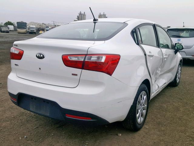 KNADM4A37D6280151 - 2013 KIA RIO LX WHITE photo 4