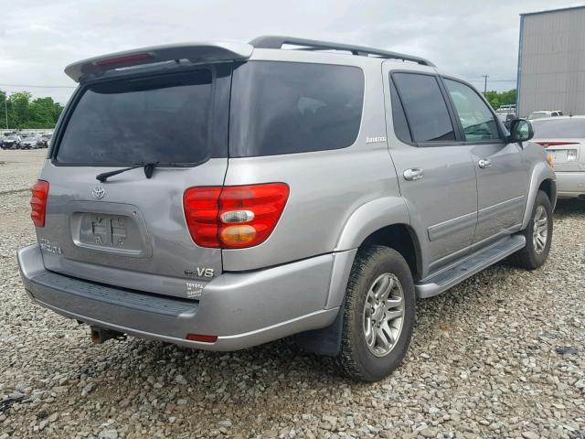 5TDZT38A64S238502 - 2004 TOYOTA SEQUOIA LI SILVER photo 4