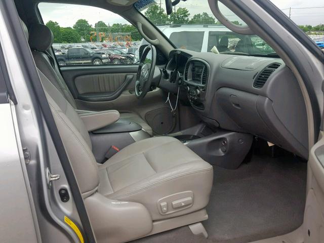 5TDZT38A64S238502 - 2004 TOYOTA SEQUOIA LI SILVER photo 5