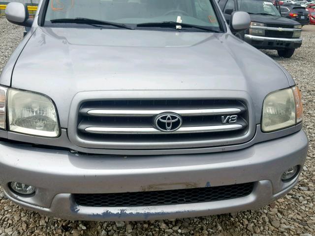 5TDZT38A64S238502 - 2004 TOYOTA SEQUOIA LI SILVER photo 7