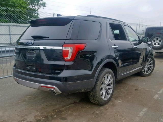 1FM5K7F81HGC22664 - 2017 FORD EXPLORER L BLACK photo 4