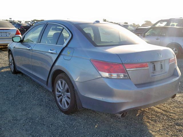 1HGCP3F86BA011347 - 2011 HONDA ACCORD EXL BLUE photo 3