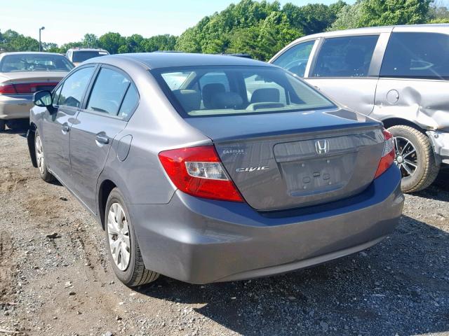 2HGFB2F55CH611727 - 2012 HONDA CIVIC LX GRAY photo 3