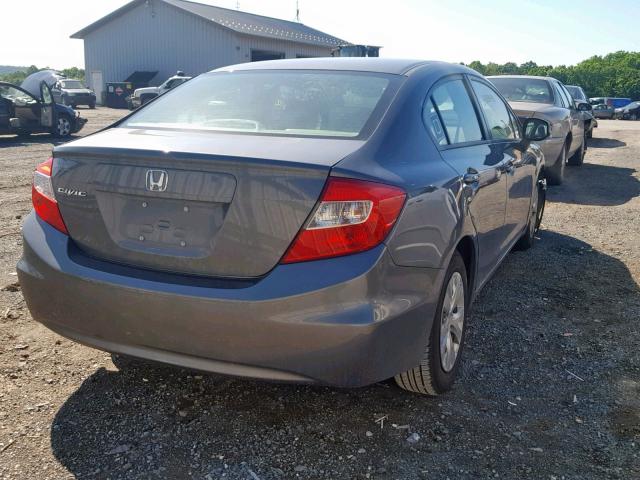 2HGFB2F55CH611727 - 2012 HONDA CIVIC LX GRAY photo 4