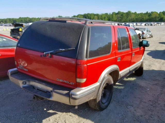 1GNCS13W0X2160589 - 1999 CHEVROLET BLAZER RED photo 4