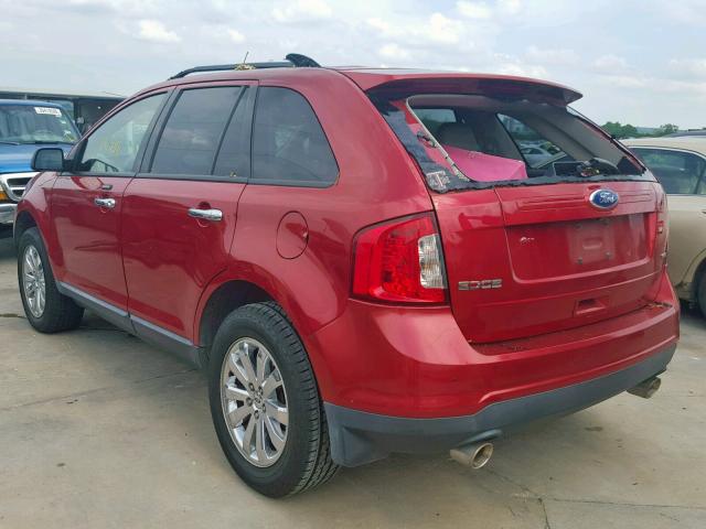 2FMDK3JC8BBB31924 - 2011 FORD EDGE SEL RED photo 3