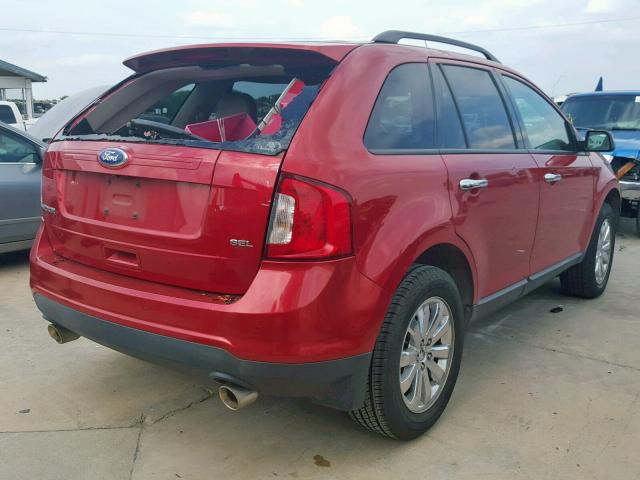 2FMDK3JC8BBB31924 - 2011 FORD EDGE SEL RED photo 4