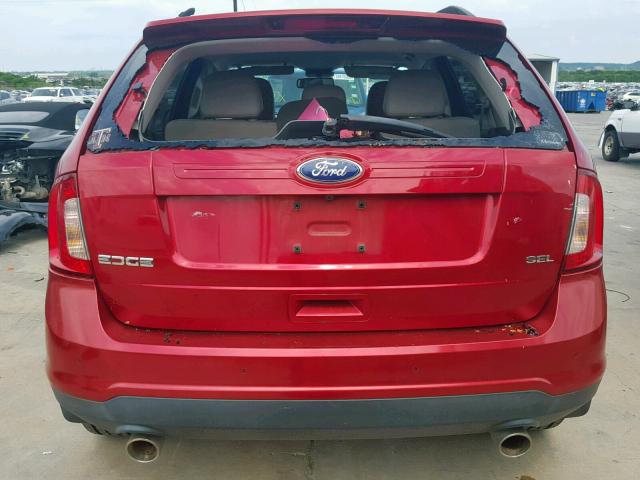 2FMDK3JC8BBB31924 - 2011 FORD EDGE SEL RED photo 9