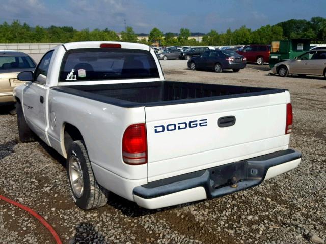 1B7FL26X9YS534101 - 2000 DODGE DAKOTA WHITE photo 3