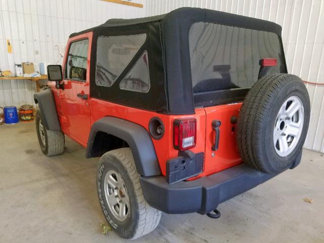 1C4AJWAG8FL716992 - 2015 JEEP WRANGLER S ORANGE photo 3