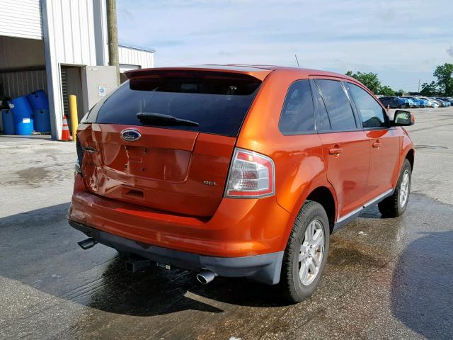 2FMDK38C88BA77510 - 2008 FORD EDGE SEL ORANGE photo 4