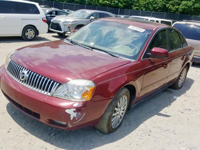 1MEFM43175G601686 - 2005 MERCURY MONTEGO PR BURGUNDY photo 2