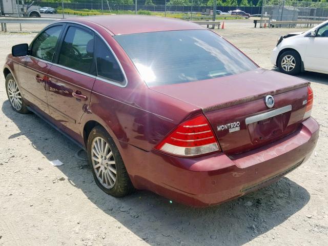 1MEFM43175G601686 - 2005 MERCURY MONTEGO PR BURGUNDY photo 3