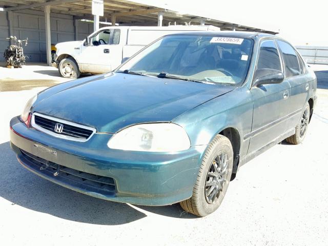 1HGEJ6529VL000165 - 1997 HONDA CIVIC DX GREEN photo 2