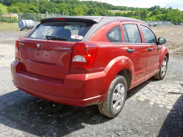 1B3HB28A69D108104 - 2009 DODGE CALIBER SE RED photo 4