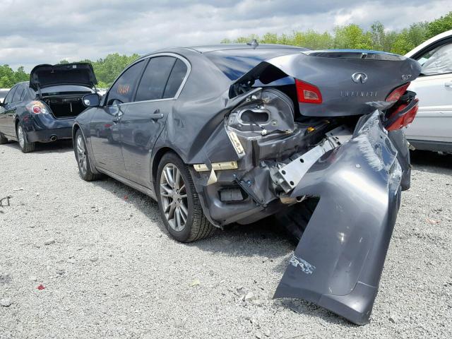 JN1CV6AP0AM403700 - 2010 INFINITI G37 BASE GRAY photo 3