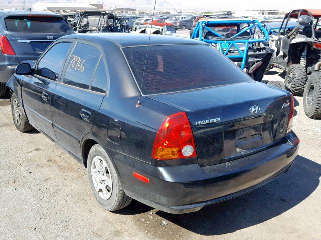 KMHCG45C53U467426 - 2003 HYUNDAI ACCENT GL BLACK photo 3