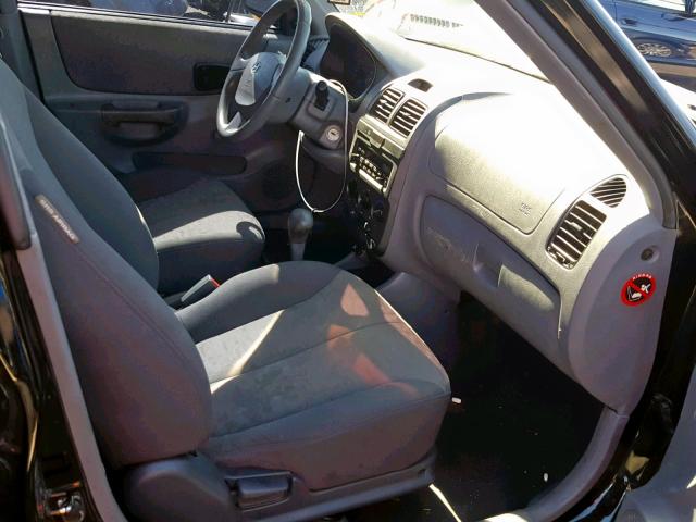 KMHCG45C53U467426 - 2003 HYUNDAI ACCENT GL BLACK photo 5