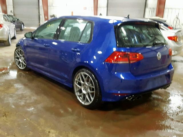 WVWVF7AUXHW161107 - 2017 VOLKSWAGEN GOLF R BLUE photo 3