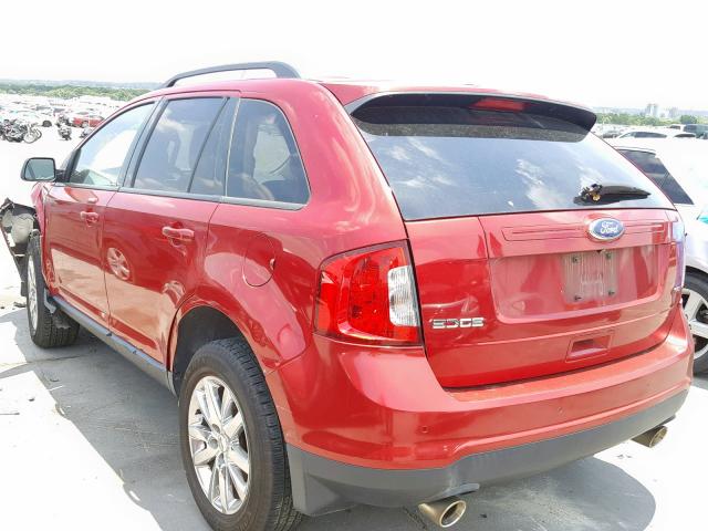 2FMDK3JC6CBA69313 - 2012 FORD EDGE SEL RED photo 3