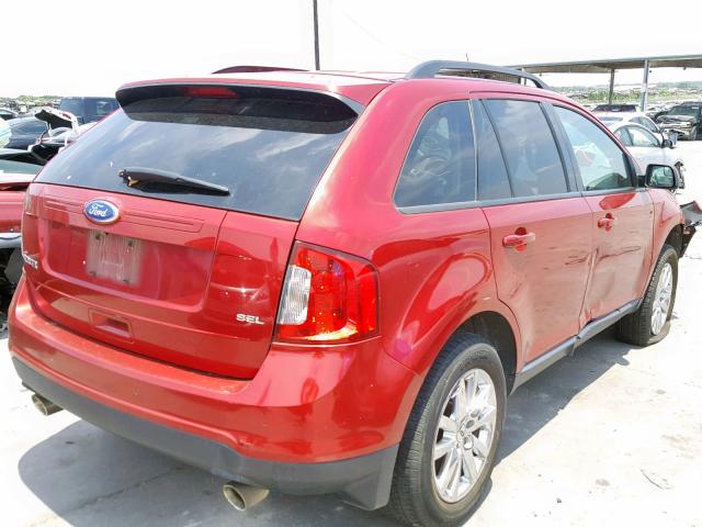 2FMDK3JC6CBA69313 - 2012 FORD EDGE SEL RED photo 4