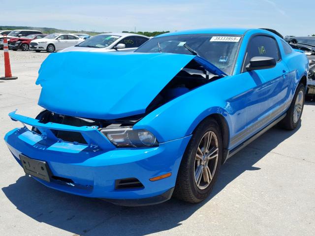 1ZVBP8AM6C5278586 - 2012 FORD MUSTANG BLUE photo 2