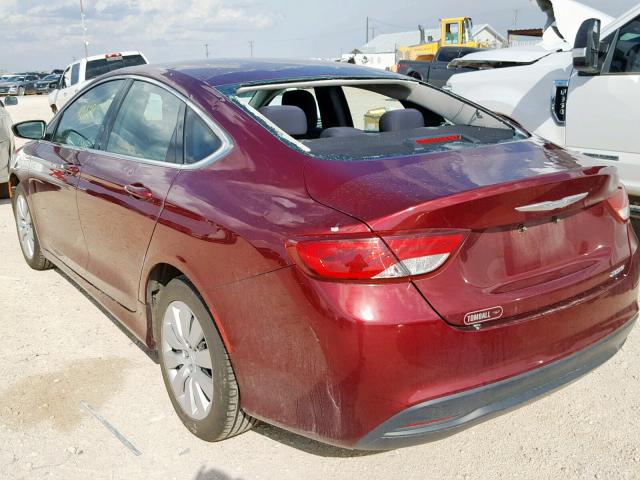 1C3CCCFB7FN654413 - 2015 CHRYSLER 200 LX BURGUNDY photo 3