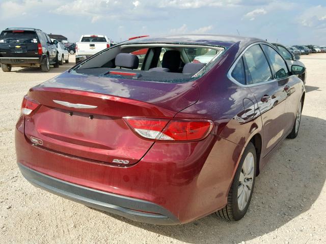 1C3CCCFB7FN654413 - 2015 CHRYSLER 200 LX BURGUNDY photo 4