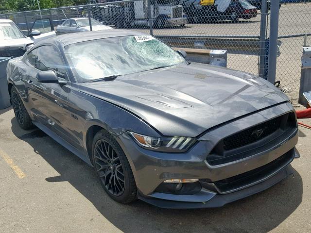 1FA6P8CF7F5381982 - 2015 FORD MUSTANG GT GRAY photo 1