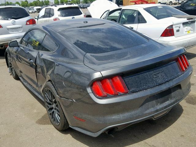 1FA6P8CF7F5381982 - 2015 FORD MUSTANG GT GRAY photo 3