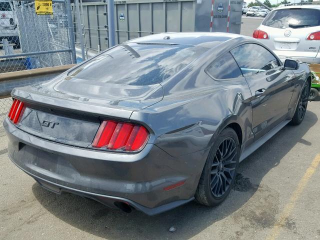 1FA6P8CF7F5381982 - 2015 FORD MUSTANG GT GRAY photo 4