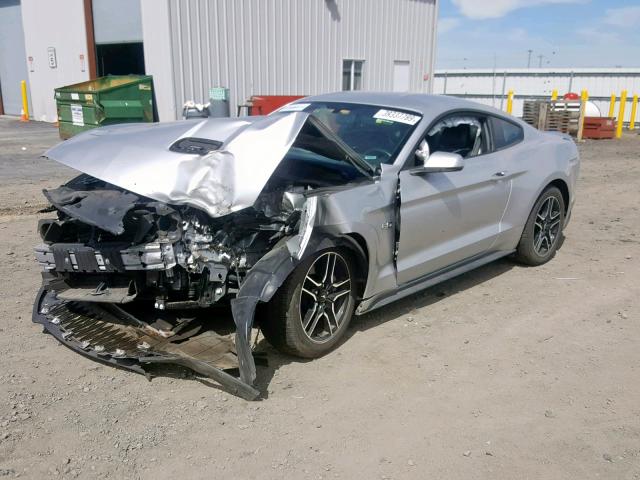 1FA6P8CF7J5143381 - 2018 FORD MUSTANG GT SILVER photo 2