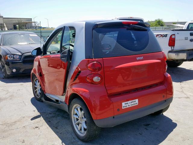 WMEEJ31X49K241899 - 2009 SMART FORTWO PUR RED photo 3