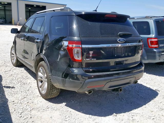 1FM5K7F84DGA79266 - 2013 FORD EXPLORER L BLACK photo 3