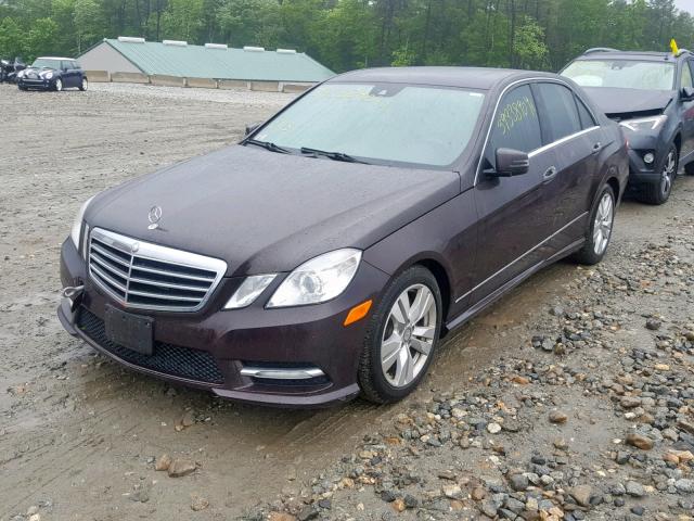 WDDHF2EB8DA699648 - 2013 MERCEDES-BENZ E 350 BLUE BROWN photo 2