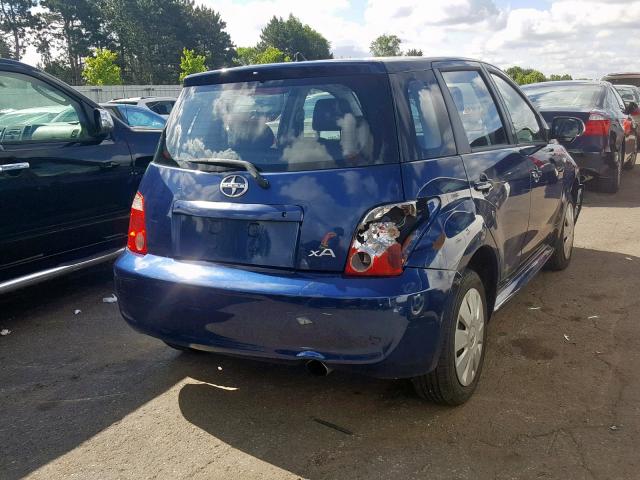 JTKKT624865002716 - 2006 TOYOTA SCION XA BLUE photo 4