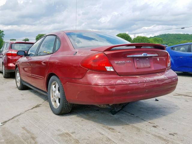 1FAFP55S52A114074 - 2002 FORD TAURUS SES MAROON photo 3