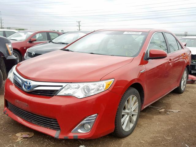 4T1BD1FK3CU029156 - 2012 TOYOTA CAMRY HYBR RED photo 2