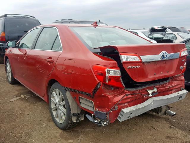 4T1BD1FK3CU029156 - 2012 TOYOTA CAMRY HYBR RED photo 3