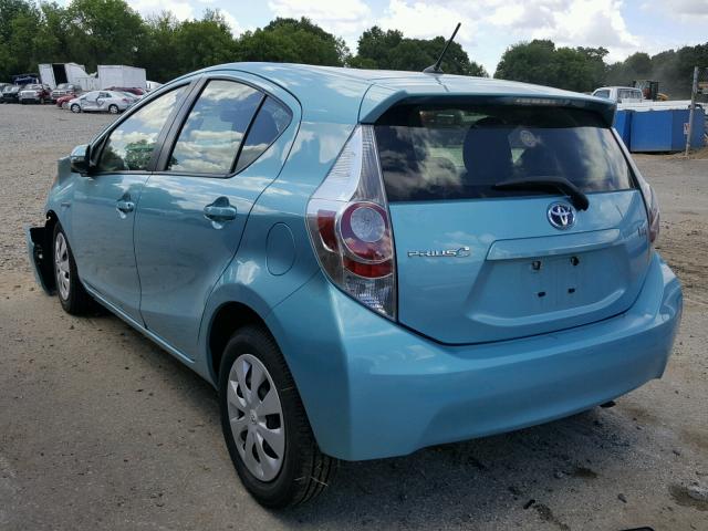 JTDKDTB35D1047336 - 2013 TOYOTA PRIUS C BLUE photo 3