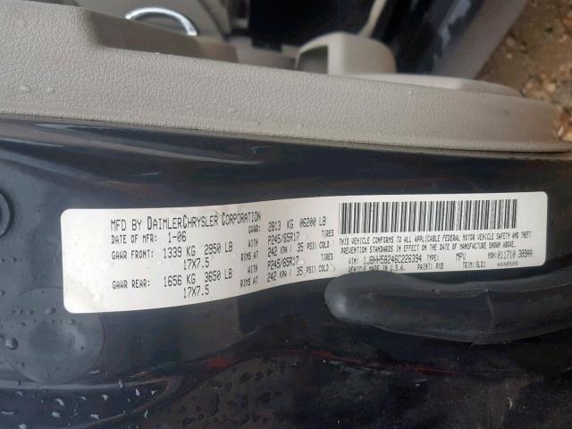 1J8HH58246C226394 - 2006 JEEP COMMANDER BLACK photo 10