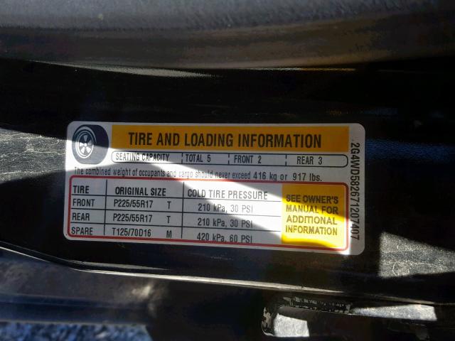 2G4WD582671207407 - 2007 BUICK LACROSSE C BLACK photo 10