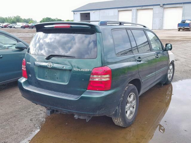 JTEGF21A710020176 - 2001 TOYOTA HIGHLANDER GREEN photo 4