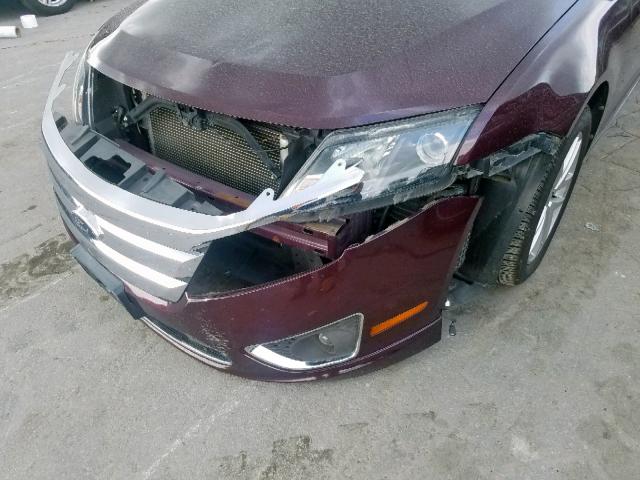 3FAHP0JA2CR282920 - 2012 FORD FUSION SEL MAROON photo 9