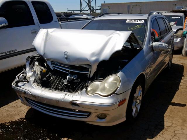 WDBRH61J85F664995 - 2005 MERCEDES-BENZ C 240 SPOR SILVER photo 2